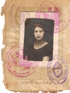 The passport photo of Beileh, one of Dora's half sisters who immigrated in 1927. Do you think they had the same eyes?